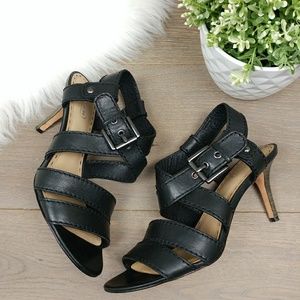 COACH Rapture Black Strappy Heels Sandals
